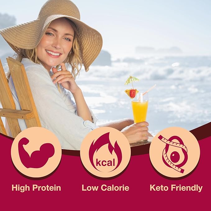 ProtiDIET Peach Mango Concentrated High Protein Drinks - Fat Free, Low Sugar Nutritional Drinks - Easy-to-Mix On-the-Go Concentrated Protein Juice - 7 Packets Per Box