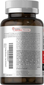 Horbäach Energy Supplement | 120 Capsules | with Caffeine, Ginseng & Vitamin B12 | Daily Energy Booster Pills | Non-GMO, Gluten Free