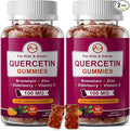 M inch (2 Pack) Quercetin Gummies with Bromelain, Elderberry, Zinc and Vitamin C - Chewable Quercetin 100mg Supplement for Immunity, Allergy, Aging Support - Vegan Gummies for Adult & Kid