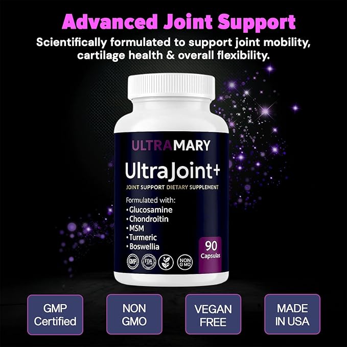 Glucosamine Chondroitin MSM and Turmeric Supplement – Joint Support Supplement for Women and Men with Boswellia and Chondroitin Sulfate for Joint Health Mobility & Flexibility – 90 Capsules