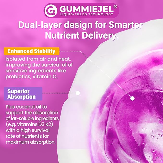 Multivitamin for Women 50 Plus Gummies, Vegan Omega 3, Methylfolate, Calcium, D3 K2, CoQ10, Daily Vitamin A C E, Methylated B12, Biotin, B Complex, Zinc - Bone, Energy, Longevity - Sugar Free, 60Count