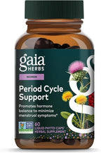 Gaia Herbs Period Cycle Support - Supports Hormone Balance & PMS Relief* - Herbal Supplement with Vitex Berry & Schisandra - Free from Gluten, Dairy & Soy - 60 Vegan Liquid Phyto-Caps (30 Servings)