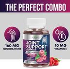 Joint Support Gummies - Extra Strength Glucosamine Gummy Supplement with Vitamin E - Natural Cartilage Joint Health & Flexibility Support, Best Support Glucosamine Chew for Men & Women - 120 Gummies