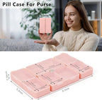 FYY Daily Pill Organizer,7 Compartments Portable Travel Pill Case [Folding Design] Pill Box for Purse Pocket to Hold Vitamins,Cod Liver Oil,Supplements and Medication-Rosegold
