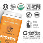 Clean Vegan Protein Powder Vanilla | Organic Protein Powder Plant Based Formula with 5 Superfood Blend Sprouted & Fermented | Non-GMO Low Carb Soy Dairy & Gluten Free (Vanilla, 30 Servings)