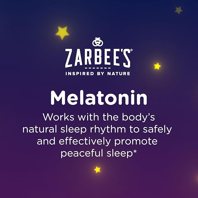 Zarbee's Kids Melatonin Sleep Supplement Liquid, 1mg Melatonin, Drug-Free & Effective, Easy to Take Natural Berry Flavor for Kids Ages 3 and Up, 1 Fl Oz Bottle