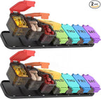 2-Pack Extra Large Weekly Pill Organizer - Waterproof 7-Day Pill Box, Portable Vitamin & Supplement Case, Easy to Open Design, Ideal for Travel and Daily Medication Management,Rainbow