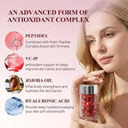 HKH Peptide Serum Capsules for Face: 48 Caps Anti-Aging & Firming Skin with Astaxanthin and Niacinamide - Antioxidant Serum for Smoothing Fine Lines - Even Tone for 30+ Women - Travel-Friendly
