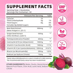 Beet Root Gummies for Women & Men, Beetroot Supplement Beet Chews with Vitamins Grape Seed for Antioxidant Supoort & Immune Health, Sugar-Free/Vegan/Organic,Raspberry Flavor 120 Count