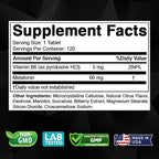 Melatonin 60 mg with Vitamin B6 – 120 Fast Dissolve Tablets Extra-Strength Sleep Support – Drug-Free – Natural Citrus Flavor – Vegetarian, Non-GMO, Gluten-Free