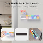 KOVIUU Weekly Pill Organizer Magnetic, Removable Pill Box 7 Day 1 Time a Day, Large Pill Case Travel, Week Once Daily Medication Dispenser, Medicine Container Holder for Supplement Vitamin, White
