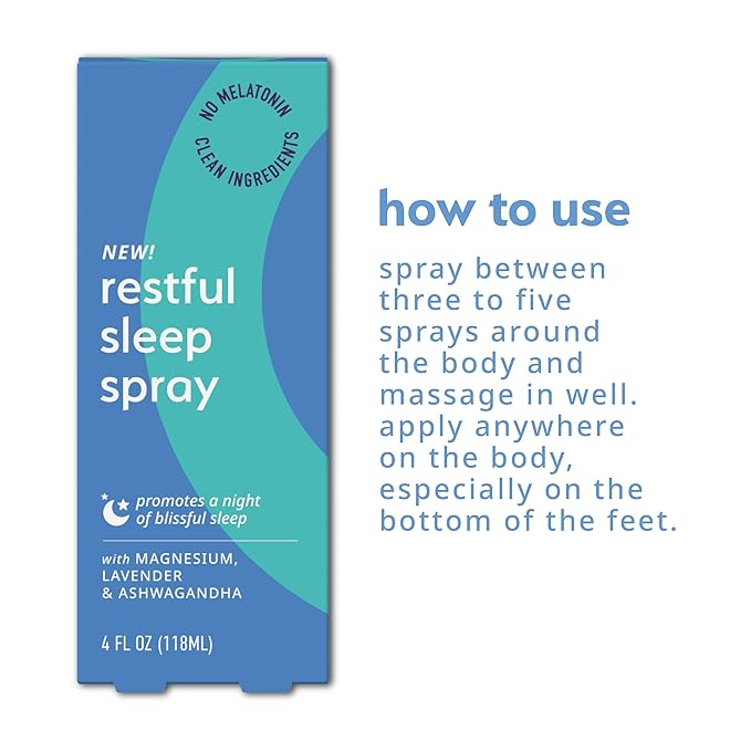 Blissful Sleep Spray – Magnesium, Lavender & Ashwagandha for Relaxation, Calm & Rest – Hormone-Free, Fragrance-Free, Menopause-Friendly Aromatherapy Mist