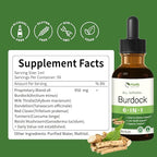 Burdock Root Extract Drops for Liver Health, 6-in-1 Herbal Supplement for Detox & Cleanse & Digestion Support Blend w/Milk Thistle Turmeric Red Clover. 2oz