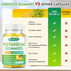 Potassium Citrate Gummies 1000mg, High Potency Potassium Supplement Gummies for Adults Women & Men, Support Muscle Health, Sugar-Free, Pineapple Flavor, 60 Count