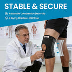 Galvaran Knee Brace with Side Stabilizers for Meniscal Tear Knee Pain ACL MCL Arthritis Injuries Recovery, Breathable Adjustable Knee Support for Men and Women