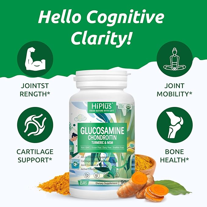 Glucosamine Chondroitin MSM and Turmeric Supplement -Joint Support Supplementfor Women & Men with Boswellia & Glucosamine Sulfate 1500 mg. Used for Cartilage & Joint Health & Flexibility