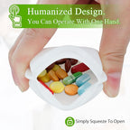 4 Pieces Pill Organizer Reusable Pocket Pill Case Portable Open Pill Pouch Silicone Small Pill Box Pill Container Pill Holder Pill Bags Organizing Medication, Vitamins, and Tablets for Travel (White)