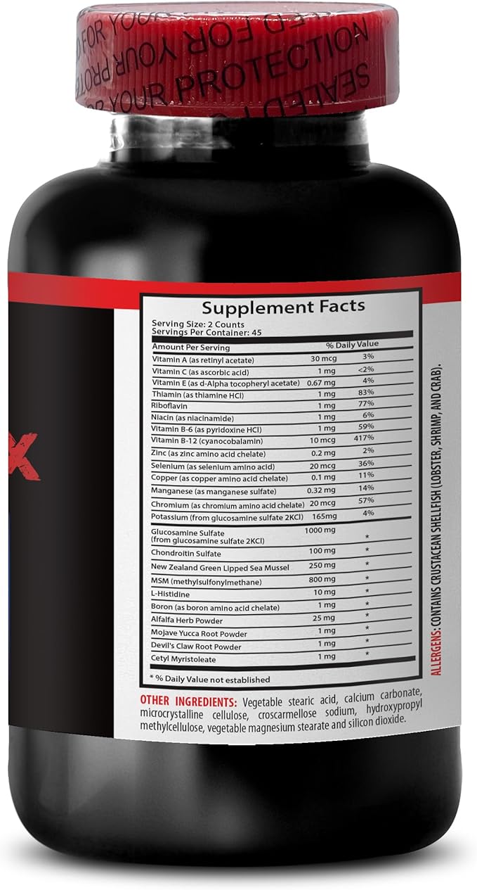 Joint Support Supplement - Joint Support Supplement for Women, Joint Movement Support, Chondroitine Sulfate, Vitamins, Chromium, Joint and Back Care, Boron, Devils Claw, L-Histidine 2Bot