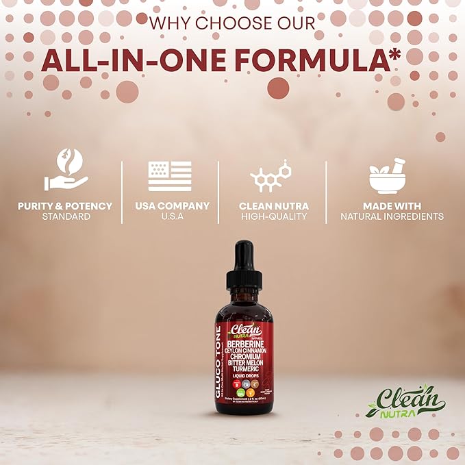 Organic Ceylon Cinnamon Berberine Liquid Drops Supplement with Bitter Melon Extract, Glucomannan, Gymnema, Chromium, Turmeric, Organic Panax Ginseng, Apple Cider Vinegar, Moringa Powder Vegetarian (2)