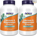 NOW Foods Supplements, Calcium & Magnesium with Vitamin D-3 and Zinc, Supports Bone Health*, 120 Softgels, (Pack of 2)