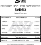 NAKED Pea - 5LB 100% Pea Protein Powder from North American Farms - Unflavored Vegan Pea Protein Isolate - NSF Certified, Plant Protein Powder, Easy to Digest - 76 Servings