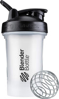 BlenderBottle Classic V2 Shaker Bottle Perfect for Protein Shakes and Pre Workout, 20-Ounce, Clear/Black