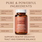 Candida Cleanse for Women – Gut & Feminine Balance with Oregano Oil, Caprylic, Probiotics, Reishi, Aloe & Black Walnut – May Help Support Digestive Comfort, Clarity, Clear Skin & Vaginal pH
