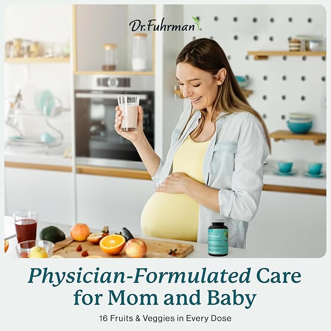 Dr Fuhrman Prenatal Vitamins For Women | Doctor-Formulated Prenatal Vitamins | Natural Folate, B12, Choline & Iodine for Pregnancy Support, Brain & Immune Health | No Synthetic Folic Acid | 120 Cap