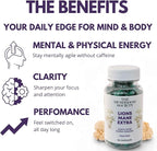 Lion’s Mane Extra Supplement - 1000 mg Lion’s Mane + 1000 mg Creatine – Mental & Physical Energy, Clarity & Performance - 60 Vegan Capsules