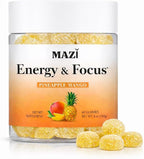 Energy & Focus Gummies | 100mg Natural Caffeine + L-Theanine + Vitamin B6 & B12 + CoQ10 | Nootropic Cognitive Brain Performance Supplement | No Crash or Jitters