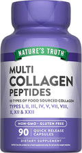Nature's Truth Multi Collagen Peptides Capsules | Types I, II, III, IV, V, VII, VIII, X, XII & XXII | 2000 mg | 90 Count | Keto Friendly | Non-GMO and Gluten Free Supplement