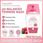 Cranberry Feminine Wash For Intimate Area Hygiene,pH Balance and Vitamin E for Vaginal wash,Non-Irritating,6.76 Fl Oz