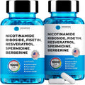 Liposomal Nicotinamide Riboside NR Supplement Resveratrol NAD : Nicotinamide 500mg w/Fisetin, Resveratrol Powder Spermidine Berberine NAD Resveratrol Supplement 500 mg - 60 caps 2 Pack