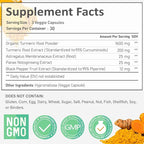 Turmeric Curcumin 1800mg with 95% Curcuminoids & Black Pepper – High Absorption Formula for Joint, Inflammation & Immune Support – Extra Strength, Vegan, Non-GMO – 90 Capsules