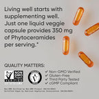 Sports Research® Phytoceramides 350 mg per Veggie Capsule - Plant Derived Ceramides for Healthy Skin and Hydration - Made with Ceratiq® · Non-GMO · Vegan Friendly - 60 Count