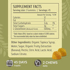 HERBAMAMA Reduced Glutathione Gummies - 500mg L-Glutathione for Liver Cleanse Support - Vegan, Non-GMO Liver Supplement - 90 Pectin-Based Banana-Flavored Chews.