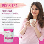 Laicuherb Organic PCOS Herbal Tea for Hormone & Menstrual Balance, PCOS Spearmint Tea Supports Women Fertility Health, Natural PCOS Tea with Nettle Leaf & Lemongrass, Pack of 5