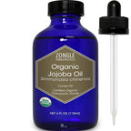 Organic, Jojoba Oil, for Skin, Hair, Face, Nails – 100% Pure, Jojoba Oil, Cold Pressed, Unrefined, by Zongle Therapeutics, 4 OZ