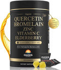 8-in-1 Quercetin with Bromelain Gummies 1000mg, High Potency Organic Quercetin Supplement with Zinc & Vitamin C, Elderberry, Seasonal Wellness & Immune Support, Vegan, Sugar Free, 120 Gummies