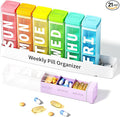 Betife Pill Organizer 3X a Day, Detachable Large Pill Box 7 Day, Daily 3 Times Pill Case, Travel Pill Container Holder, Weekly Medication Dispenser Pillbox for Vitamin Supplement Medicine（White）