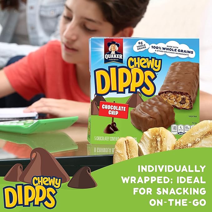 Quaker Chewy Dipps Chocolate Chip 24ct