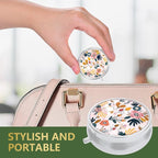 3 Pack Pill Box, Small Pill Case for Purse & Pocket, Cute Travel Medicine Organizer, Portable Medicine Container Holder to Hold Vitamins, Medication, Fish Oil & Supplement, Pink White Flowers