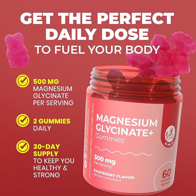 Award Winning Magnesium Glycinate Gummies for Adults & Kids - with L-Theanine & Lemon Balm - Magnesium Gummies for Women & Men for Relaxation Support - No Sugar Added, Non-GMO (120 Count)
