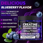 Creatine Gummies Monohydrate Complex for Men & Women, 9000MG Creatine Pre-Workout Supplement Enhance Muscle Strength Recovery Cognitive Health & Memory, 120 Gummies Sugar Free Vegan Non-GMO