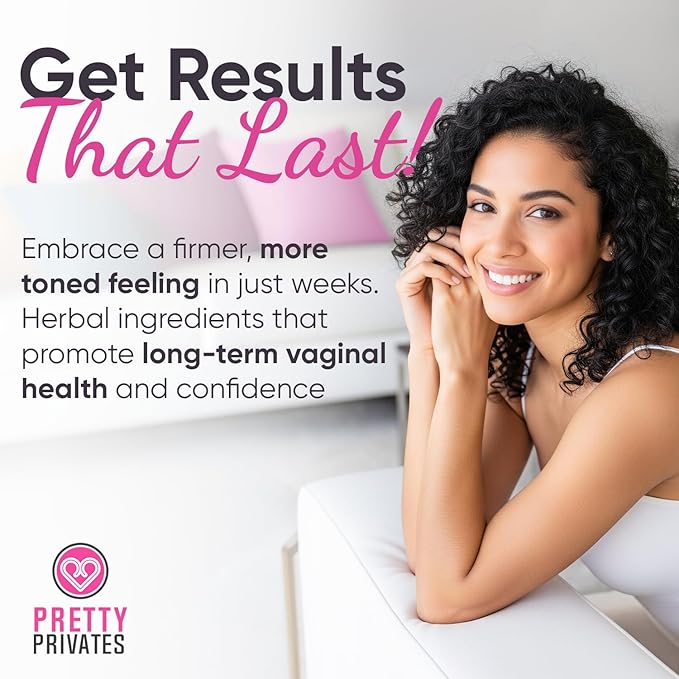 Pretty Privates Vaginal Tightening Pills for Women - Natural Intimate Health Supplement with Kacip Fatimah Manjakani & Noni Fruit - Elasticity Moisture & Wetness Support - 60 Capsules 1 Month Supply