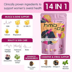 Zaigon HMB Supplements for Women | Vitamin D3 K2, Ashwagandha, Magnesium, Omega 3, Collagen, Biotin, Hyaluronic Acid, Astaxanthin, Calcium | Skin Care, Muscle, Bone & Brain Support | 180 Capsules