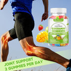 softbear Glucosamine Chondroitin Gummies with MSM Triple Strength, Organic Chewable Glucosamine Chondroitin Supplement for Joint Support Vegan Mixed Fruit Flavor 120 Gummies