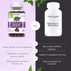 HERBION Elderberry Gummies with Vitamin C & Zinc - Healthy Immune System Support - Gluten-Free & Gelatin-Free - 60 Gummies for Adults & Children 4 Years & Above - Made in USA, 60 Count (Pack of 1)