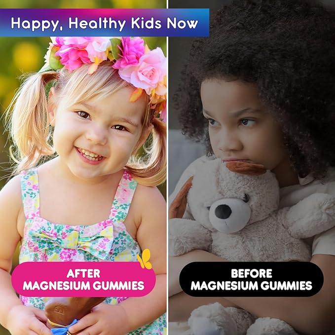 2 Pack Magnesium Gummies for Kids - Magnesium Glycinate Gummies with L-Theanine, Chamomile, Licorice, Vitamin B6, D for Kids & Adults Sleep, Muscle Relief & Nerve Bone - Strawberry 120ct