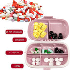 1Pack Travel Pill Organizer, 8 Compartments Portable Pill Case, Small Pill Box for Pocket Purse Portable Medicine Vitamin Container Pink